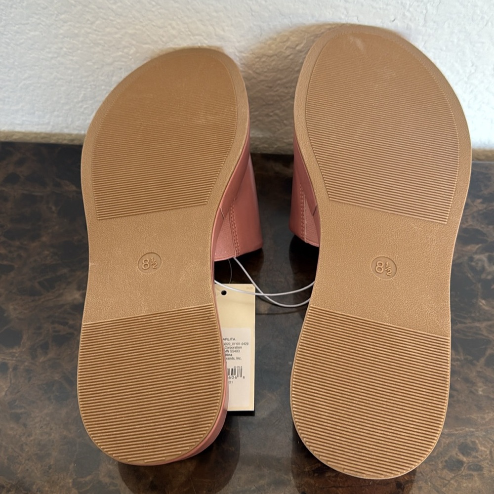 NEW! Carlita Wedge Platform Slide Sandals - A New Day, Pink. Size 8.5 - Picture 7 of 8